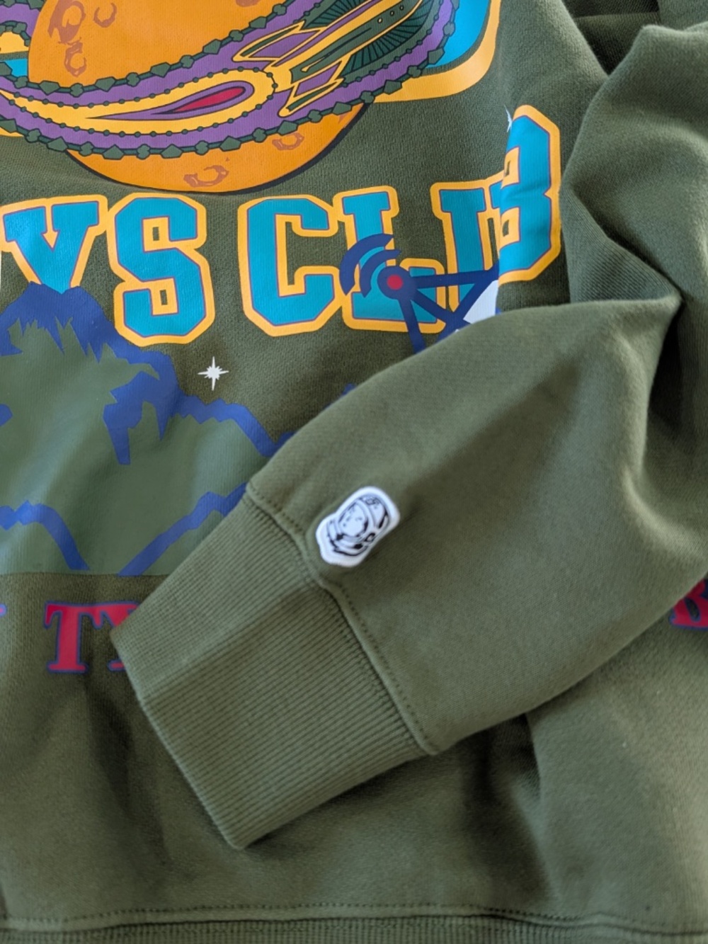 BBC Billionaire Boys Club Globe Hoodie Size L Olive Green Zipper Pockets New - Picture 5 of 11